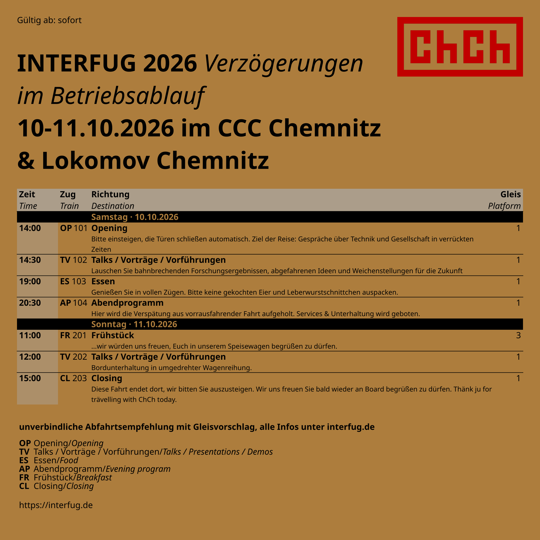 image from Verzögerungen im Betriebsablauf - CfP für die Interfug 2025